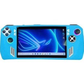 Resim Flybuy Asus Rog Ally Oyun Konsolu İçin Silikon Kılıf, Düşmeye Dayanıklı, Mavi Kılıf, Ergonomik Tasarım 