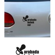 Resim Mıgnatıs Emzik ve Arabada Bebek Var Yazısı Stickerı 16X12CM 