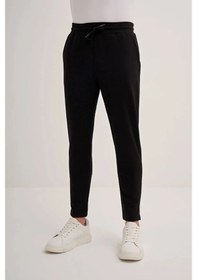 Resim Cazador Slim Fit Pamuk Karışımlı Likralı 2 İplik Eşofman Altı-80420 Siyah 