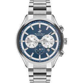 Resim Beverly Hills Polo Club BP3113X.390 Erkek Kol Saati | 46 mm Paslanmaz Çelik Kasa & Kordon, Mavi Kadran 