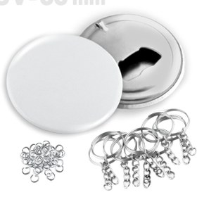 Resim vizyonstore 58 mm UV Baskıya Uygun Buton Şişe Açacağı Anahtarlık VG58UVAN 100 adet 