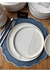 Resim Yemek Takımı Modern Line 24 Parça 6 Kişilik Renkli 