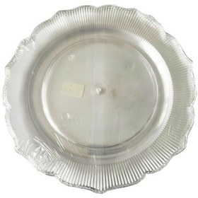 Resim Omeyva Davet Parti Sunum Doğum Günü Şeffaf Sert Plastik Mika Tabak - 22 Cm. - 6 Adetlik Paket Şeffaf 