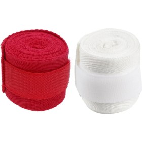 Resim Xin Yue Zhang Ξ Ny Ue Zhang Adet 2.5 M Eslatic Pamuk Spor Kayış Boks Bandajı Muay Thai Taekwondo El Eldivenleri Sarar Kırmızı ve Beyaz (Yurt Dışından) 