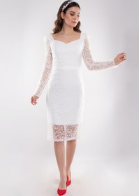 Resim Dans 1441 Simli Öpücük Yaka Karpuz Kol Kısa Nikahlık Elbise 