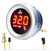 Resim Suofeng 52mm Sıcaklık Göstergesi, Araba Modifikasyonu Lcd Paneli, 9-36v, 0-120 C Ölçüm Aralığı, Alarm Özelliği 