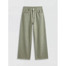 Resim LC Waikiki Lcw Kids Haki Wideleg Zımba Detaylı Kız Çocuk Jean Pantolon 