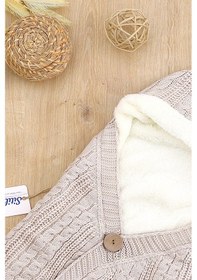 Resim Kız Erkek Bebek Tavşan Kulak Düğmeli Krem Anakucağı Kundak Stl6816 Beyaz - Fuşya 