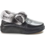 Resim Fast Step Hakiki Deri Kürklü Siyah Kadın Spor Bot 733kza0024 