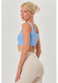 Resim Mistirik Rosella Model Kalın Askılı Extra Sıkılaştırıcı Pedsiz Spor Sütyeni Buz Mavi Renk101 Buz Mavi 