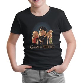 Resim Game of Stones Siyah Çocuk Tshirt 