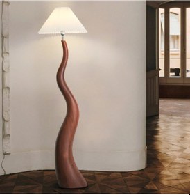 Resim Yüceeller Fransız İskandinav Lux Lambader Ceviz Rengi 