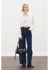 Resim Manuka Crop Balon Form Gömlek Ekru Ekru 