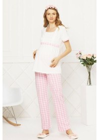Resim Birolgaye Aqua 21530 Pembe Hamile Spor Lohusa Pijama Takımı 