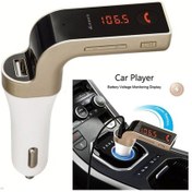 Resim Araç Kiti Fm Transmitter Usb Girişli Bluetooth 4.1 Carg7 Gold 