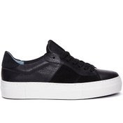 Resim Kadın Siyah Deri Sneaker Derimod