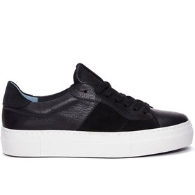 Resim Kadın Siyah Deri Sneaker 