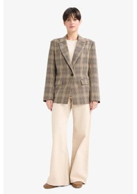 Resim Defacto Regular Fit Kareli Blazer Ceket G0678AX25AU 