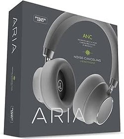 Resim Powerway Aria Kulak Üstü Bluetooth Kulaklık Gümüş Kablosuz Ayarlanabilir Aktif Gürültü Önleyici 