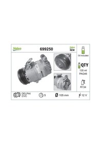 Resim Opel Zafira A Klima Kompresoru 1.6 2000-2005 X16xel Z16xe Valeo 699250 