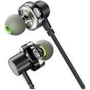 Resim Siyah Awei Z1 Çift Sürücü Kablolu Kulaklık Mic Hifi Stero Bas Ses Kulaklık Spor Kulaklık 3.5mm Jack Kulakiçi Telefonlar Için Mp3 