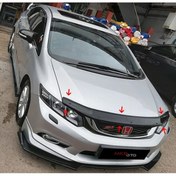 Resim MKG Honda Civic Fb7 2012-2015 Ön Kaput Koruyucu Rüzgarlığı Piano Black 3.2 Mm Kalın Plastik 