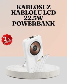 Resim Kablosuz Ve Kablolu Şarj Destekli Taşınabilir Powerbank Çok Renkli 