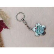 Resim Metal Anahtarlık Türk Bayraklı Kemer Yazılı Papatya Görünümlü 