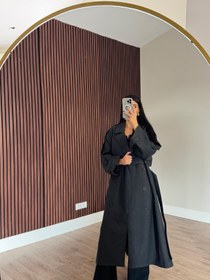 Resim Premium Kalite Poliviskon Kumaş Astarlı Trençkot Antrasit - Standart 