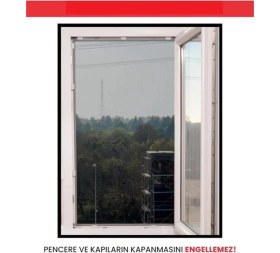 Resim AyrStore Pencere Sinekliği, Çift Kanat Beyaz Tül Sineklik, Sivrisinek Ağı, Sinek Böcek Tutucu 