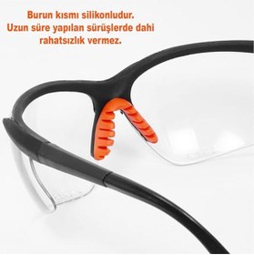 Resim CET PRIME Bisiklet Güneş Gözlüğü Koruyucu Silikonlu Bisikletçi Gözlük S600 Şeffaf 