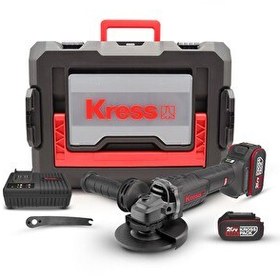Resim Kress KUH10.2 20 Volt 4.0Ah. Li-Ion Çift Akülü 125 MM Kömürsüz Profesyonel Şarjlı Devir Ayarlı Avuç Taşlama 