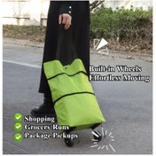 Resim Taşınabilir Katlanabilir Alışveriş Arabası C-Model Hafif Yerden Tasarruf Sağlayan Market Arabası, Sessiz Dayanıklı Tekerlekli Süpermarket Kargo Arabası Ev Kullanımı ve Çoklu Ortamlar İçin, Alışveriş Çantaları ve Eşya Çantaları, Çoklu Renk Seçeneğiyle, Sağlam ve Pratik 