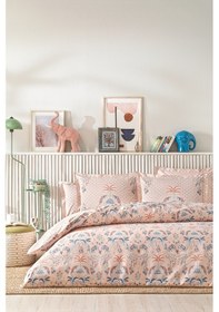 Resim Puffy Tilda Tek Kişilik Nevresim Takımı - Somon Pembe 
