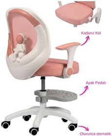Resim Drift Luna 203-PD Ayak Pedallı Çocuk Çalışma Sandalyesi Pembe 