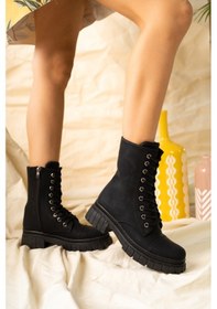 Resim Burun Dikişli Postal Siyah - Siyah 