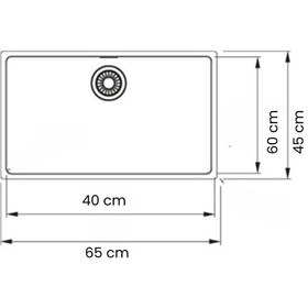 Resim Gl General 40x60 Antrasit Petek Dokulu Çelik Mutfak Eviyesi 304 Paslanmaz Çelik 1mm Antrasit 