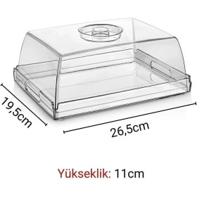 Resim Beyaz Şık Kek Pasta Sunum Standı Tepsi Fanus Kristal Çok Amaçlı Kullanım Sunum Tepsisi Kek Fanusu 2 