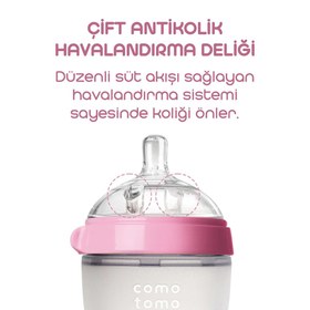 Resim Comotomo Silikon Biberon 250ml + 250ml - Pembe 