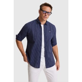 Resim U.s. Polo Assn. Erkek Lacivert Gömlek Desenli 50322182-VR033 