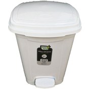 Resim Polytime Pedallı Basmalı Çöp Kutusu Kovası - Iç Kovalı - Beyaz - 6 Litre - 28x22x22 Cm. 