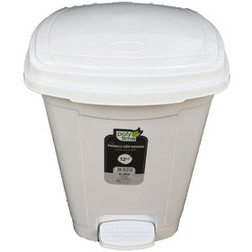 Resim Polytime Pedallı Basmalı Çöp Kutusu Kovası - Iç Kovalı - Beyaz - 6 Litre - 28x22x22 Cm. 