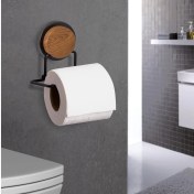 Resim Okyanus Home Ahşap Desenli Magic Fix Sihirli Yapışkan Siyah Wc Kağıtlık 