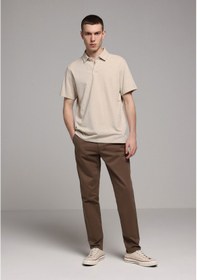 Resim Colin's Colins Regular Fit Polo Yaka Düz Erkek Taş Kısa Kol Tişört Cl1080020 Q1.v2 Stm Stone Melange 