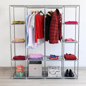 Resim Reyo Prado Tokyo Çok Raflı Çelik Profilli Bez Dolap 