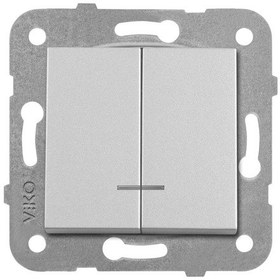 Resim Viko Artline Novella Metalik Beyaz Işıklı Komütatör Çerçevesiz - 92605650 