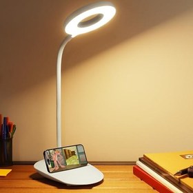Resim Telvesse Masa Lambası Dokunmatik 3 Renk 24 Led Telefon Standlı Kademeli Çalışma Okuma Işığı Gece Lambası Q3 