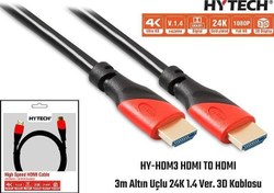 Resim HY-HDM3 Hdmi To Hdmi 3m Altın Uçlu 24k 1.4 Hytech