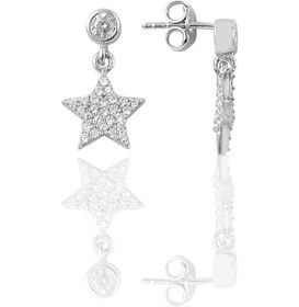 Resim Gümüş Zirkon Taşlı Yıldız Modeli Küpe N11.55973 