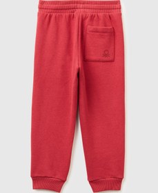 Resim United Colors of Benetton Erkek Çocuk Bordo Arka Cebi Logo İşlemeli Beli Lastikli Eşofman Altı 